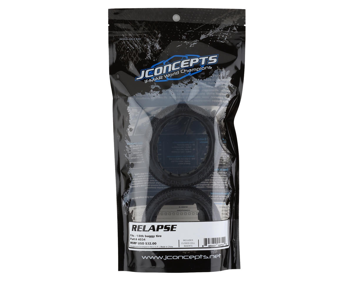 JConcepts Relapse 1/8th Buggy Tires W/foam Inserts (2) (Aqua A2) JCO4034-03