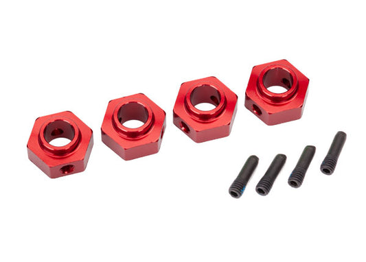 Traxxas Red Aluminum 12mm Wheel Hubs (4) & Screw Pins TRA8269R