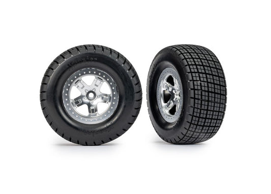 Traxxas Dirt Oval Satin Rear Wheels w/ Hoosier Tires (2) TRA10475