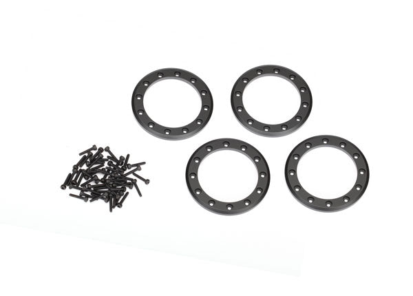 Traxxas 1.9" Black Aluminum Beadlock Rings w/ Screws (4) TRA8169T