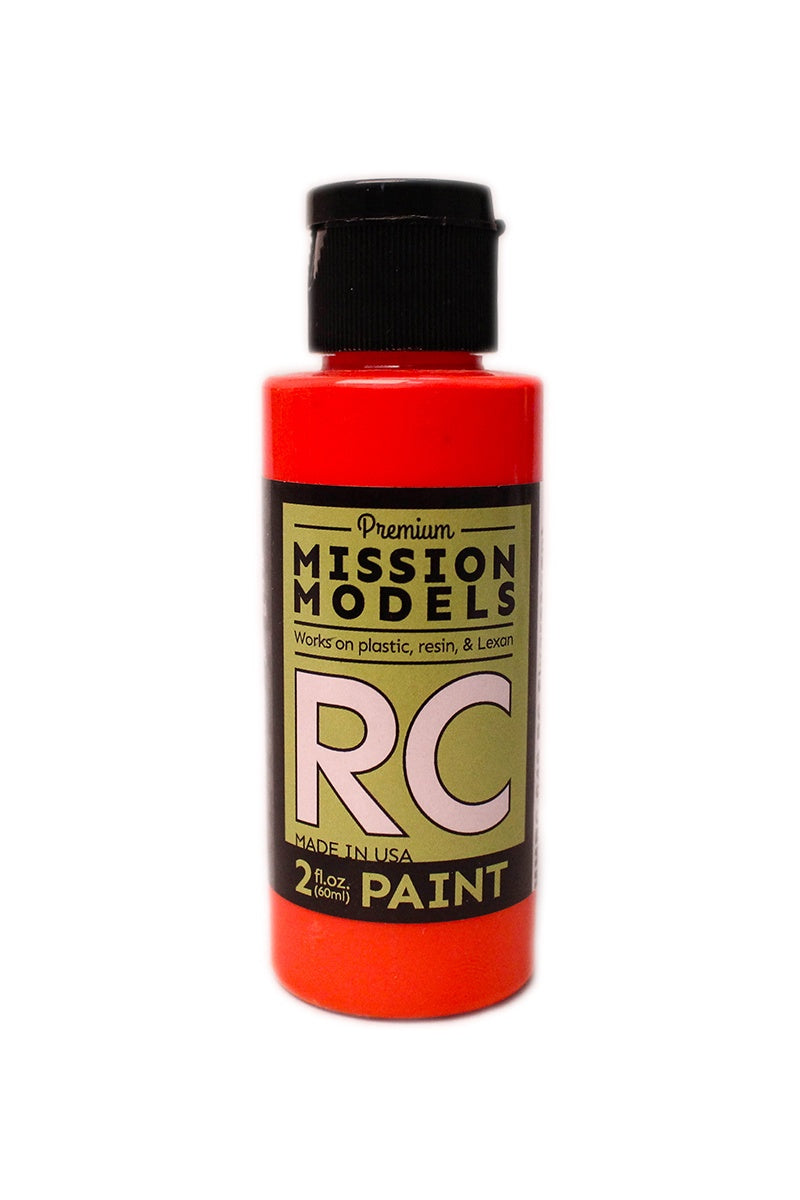 Mission Models Water-based RC Paint, 2oz Bottle, Fluorescent Racing Red MIOMMRC-046