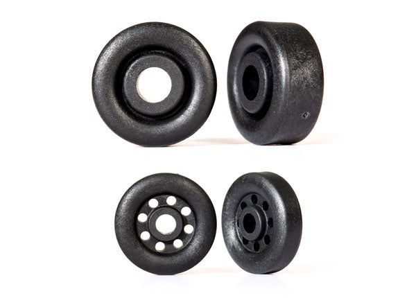 Traxxas Black Wheelie Bar Wheels 26mm (2) & 18mm (2) TRA9461