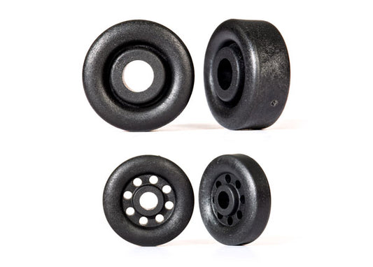 Traxxas Black Wheelie Bar Wheels 26mm (2) & 18mm (2) TRA9461