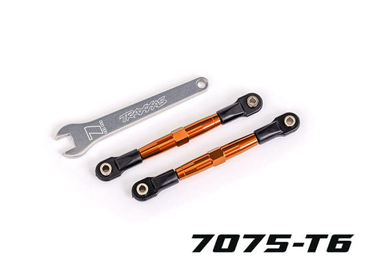 Traxxas Tubes 75mm Orange Aluminum Front Toe Links (2) TRA2445T