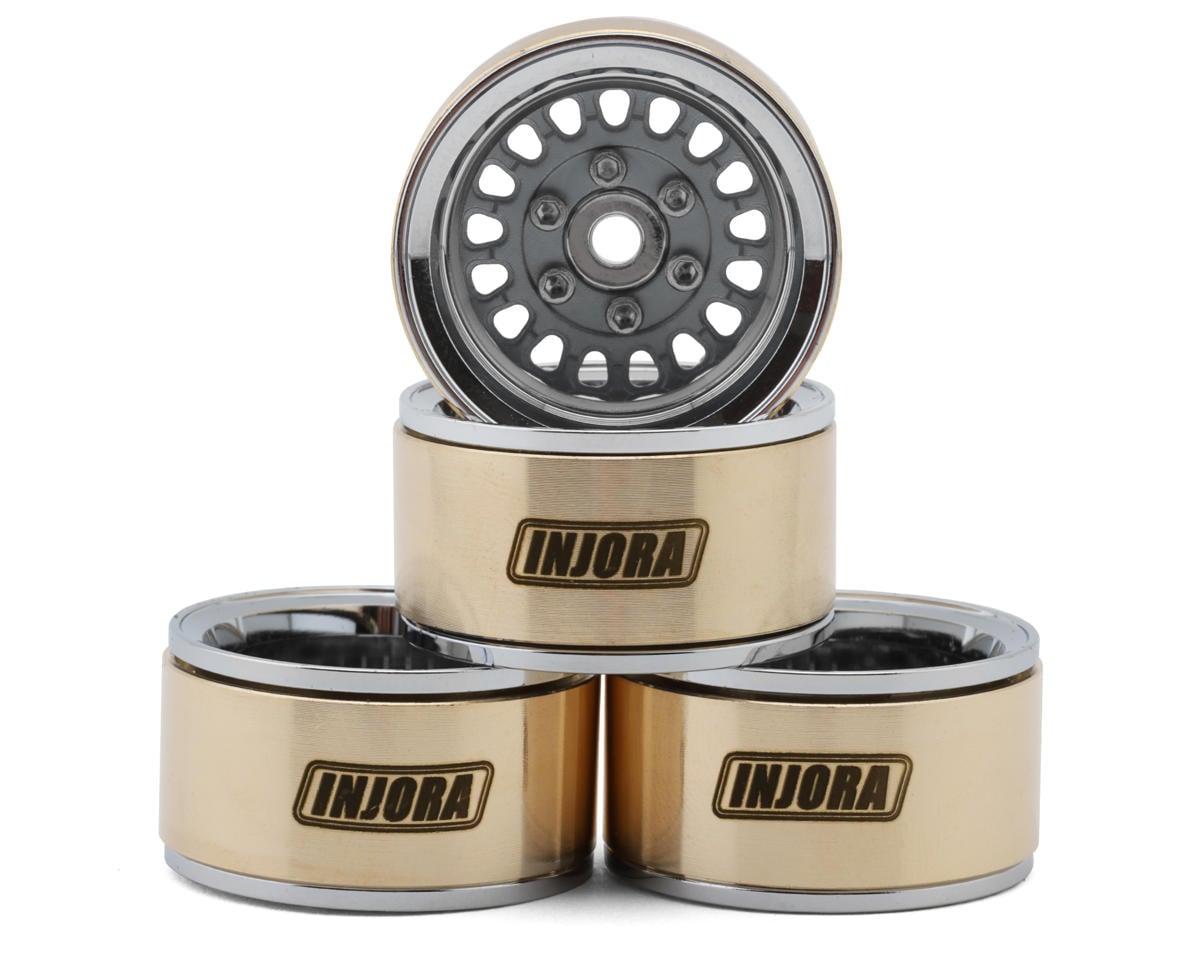 Injora 1.0" Moduwheel Brass & Aluminum Micro Crawler Beadlock Wheels INJYQW-MW1016GL