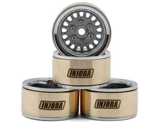 Injora 1.0" Moduwheel Brass & Aluminum Micro Crawler Beadlock Wheels INJYQW-MW1016GL