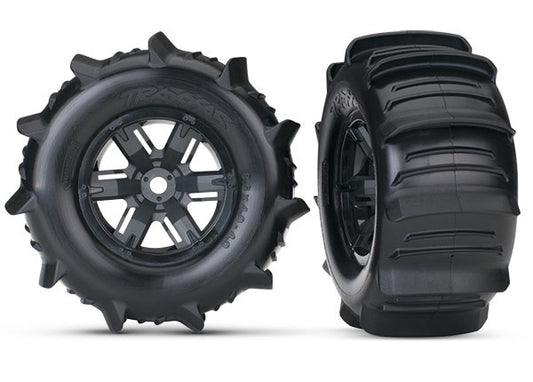 Traxxas X-maxx Black Wheels w/ Paddle Tires (2) TRA7773
