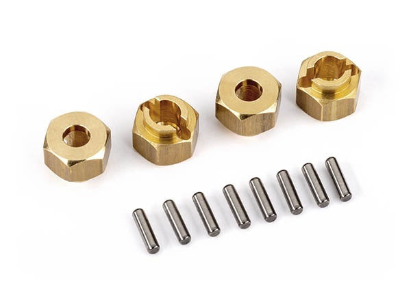 Traxxas 7mm Brass Wheel Hubs (4) w/ Axle Pins TRA9750X