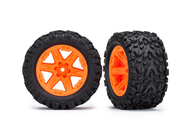 Traxxas Rxt 2.8" Orange Wheels & Talon Ext Tires (2) TRA6773A