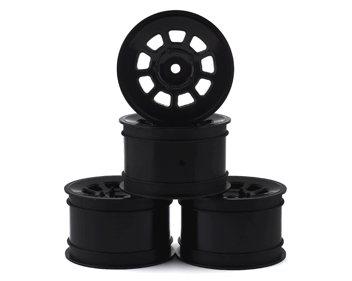 JConcepts 9 Shot 2.2 Dirt Oval Rear Wheels (Black) (4) (B6.1/xb2/rb7/yz2) JCO3398B