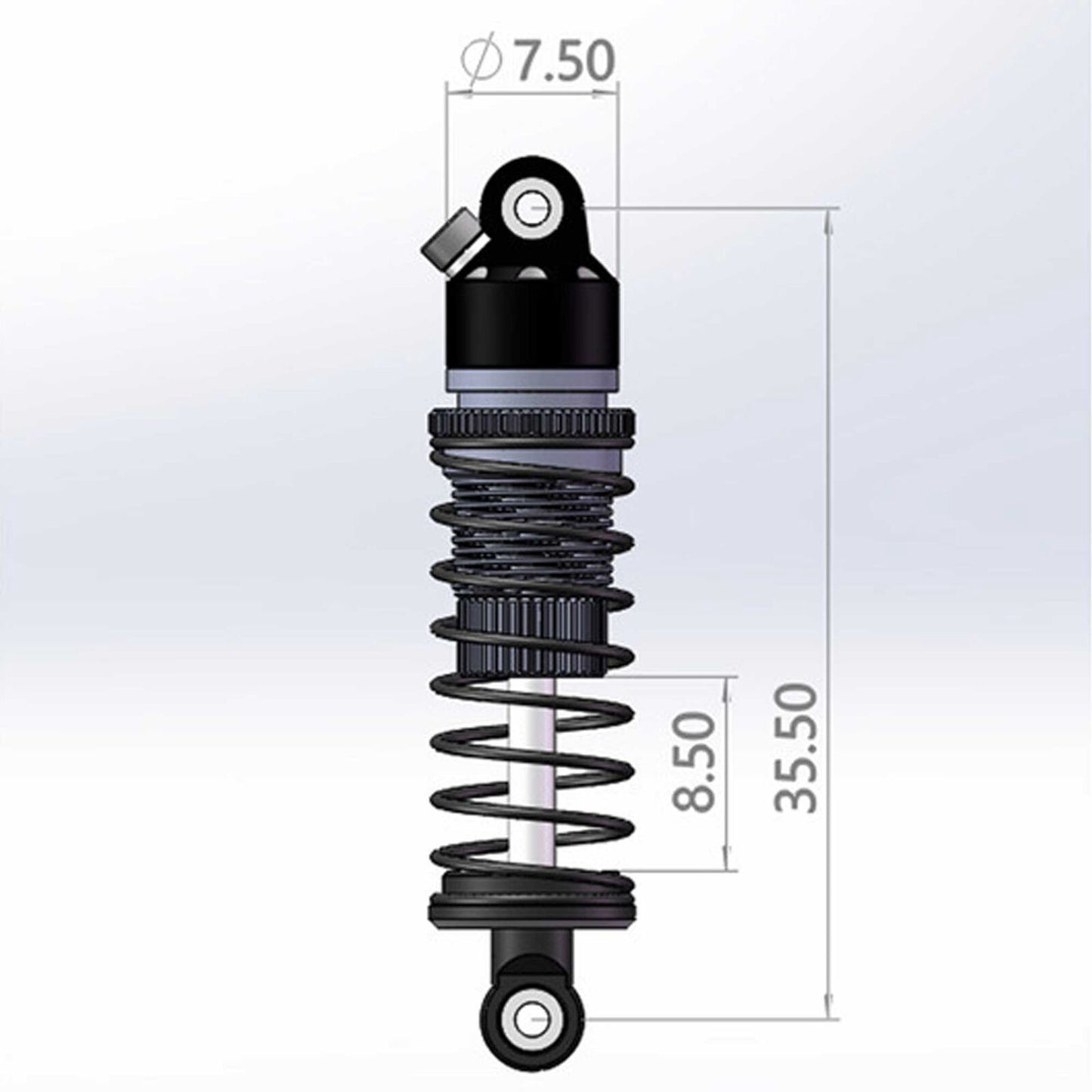 Hot Racing Rear 35.5mm Aluminum Threaded Shocks (2), 1/24 Losi Micro-b HRALMCB355DP01