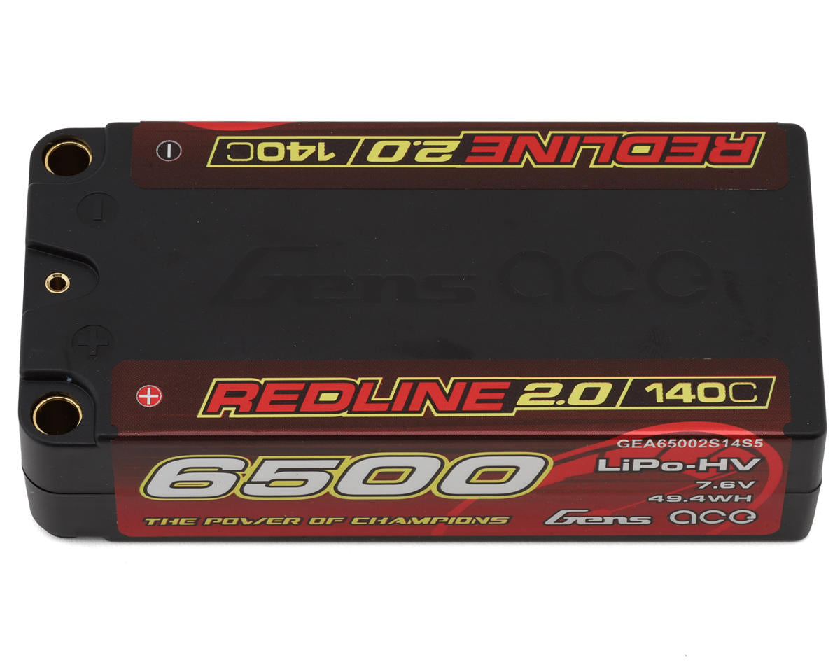 Gens Ace Redline 2.0 2S Shory Lihv Battery 140C (7.6v/6500mah) W/5mm GEA65002S14S5
