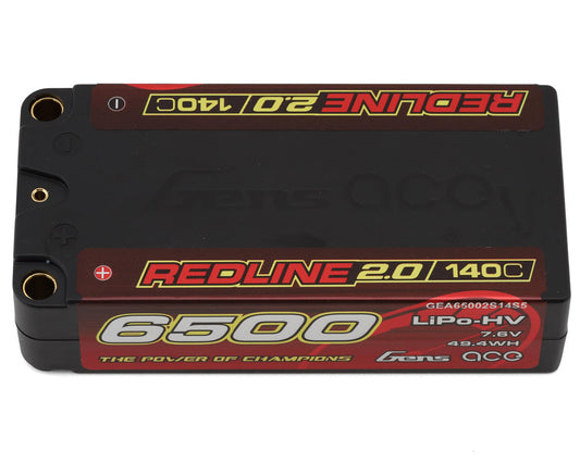 Gens Ace Redline 2.0 2S Shory Lihv Battery 140C (7.6v/6500mah) W/5mm GEA65002S14S5