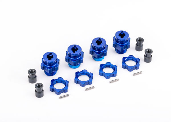 Traxxas 17mm Blue Aluminum Splined Hubs w/ Nuts (4) TRA9086