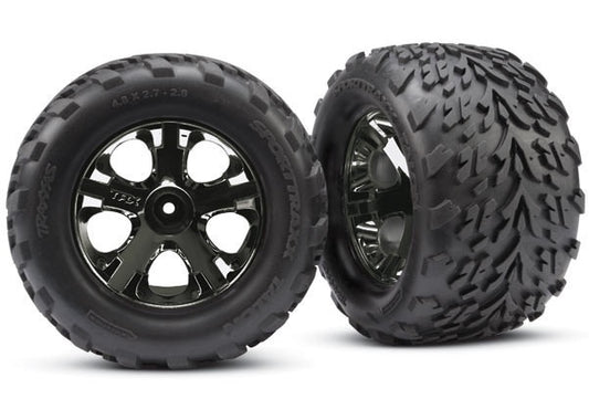 Traxxas All-star 2.8" Black Chrome Wheels & Talon Tires (2) TRA3669A