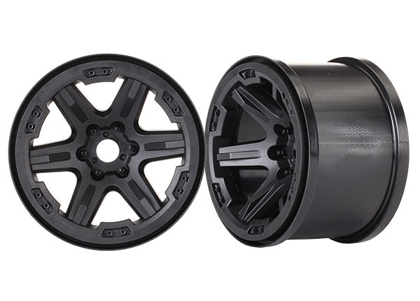 Traxxas 3.8" Black 6-spoke Wheels (2) TRA8671