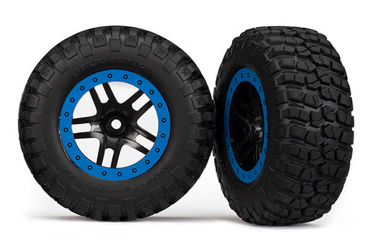 Traxxas SCT Black & Blue Wheels w/ Bfgoodrich Tires (2) TRA5885A