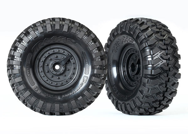 Traxxas 1.9" Black Tactical Wheels w/ Canyon Trail Tires (2) TRA8273
