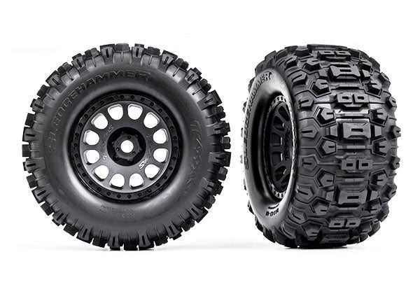 Traxxas Xrt Matte Black Wheels w/ Sledgehammer Tires (2) TRA7876