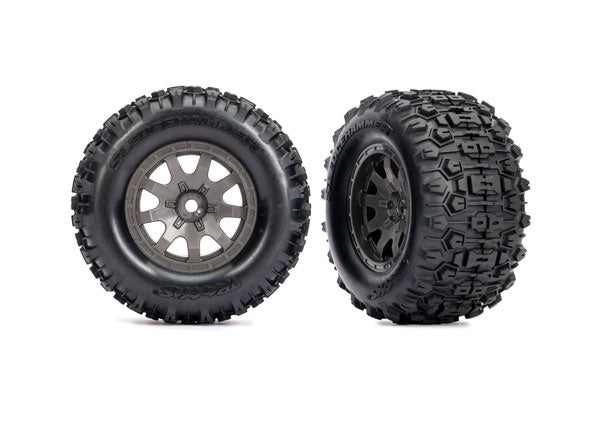 Traxxas Gray Front Wheels w/ Sledgehammer Tires (2) TRA10771-GRAY