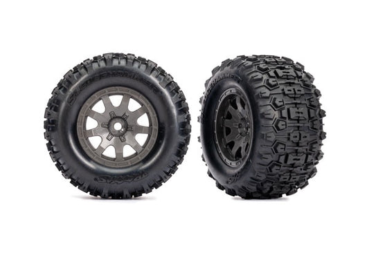 Traxxas Gray Front Wheels w/ Sledgehammer Tires (2) TRA10771-GRAY