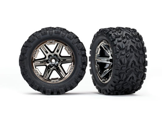 Traxxas Rxt 2.8" Black Chrome Wheels & Talon Ext Tires (2) TRA6774X