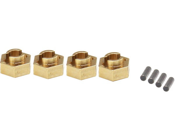 Hot Racing Brass Stock Wheels Hub, 7mm Hex, for SCX24 HRASXTF10H