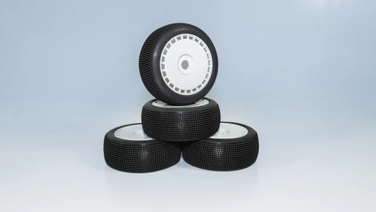 Dialed RC DIALED-RC V6 Soft Long Wear 1/8 Buggy Tires UnGlued (White Spoke) (4) 9420V6SLW-WS
