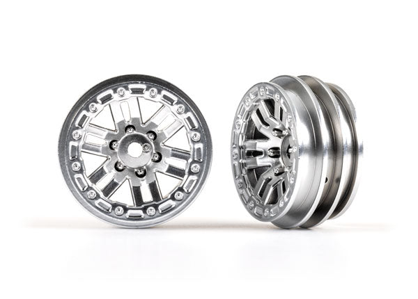 Traxxas 1.0" Satin Chrome Wheels (2) TRA9768-SATIN