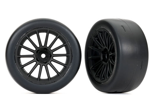 Traxxas 2.0" Black Rear Wheels & Response Tires (2) TRA9375