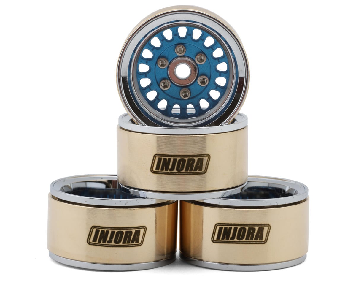 Injora 1.0" Moduwheel Brass & Aluminum Micro Crawler Beadlock Wheels INJYQW-MW1016BL