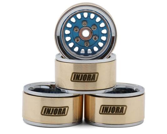 Injora 1.0" Moduwheel Brass & Aluminum Micro Crawler Beadlock Wheels INJYQW-MW1016BL