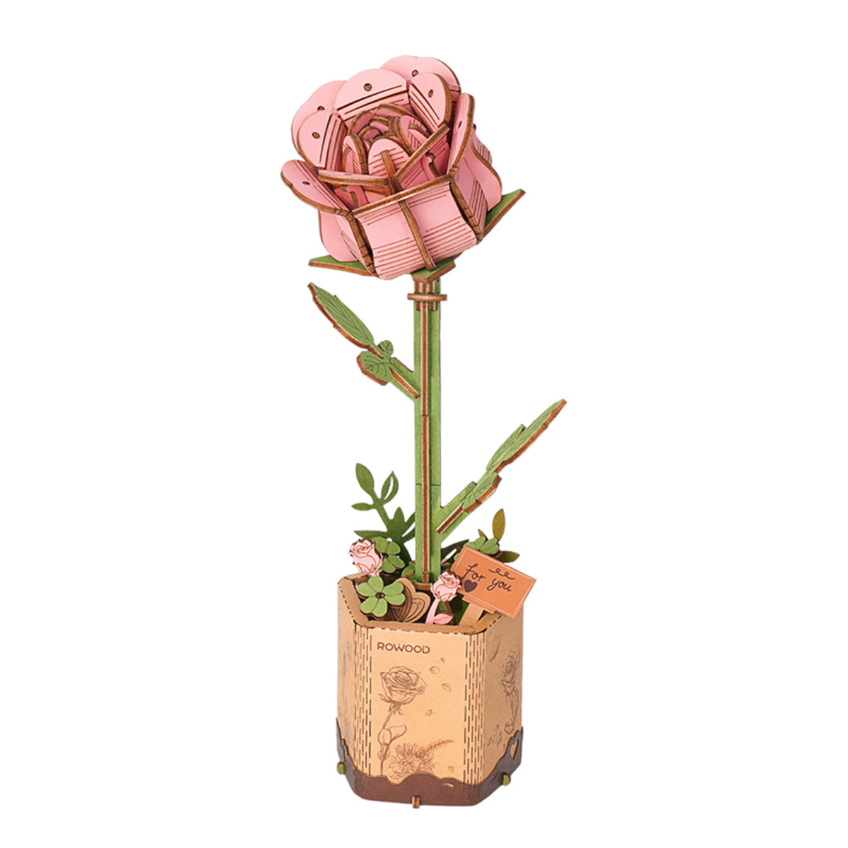 Robotime Rowood Pink Rose ROETW041