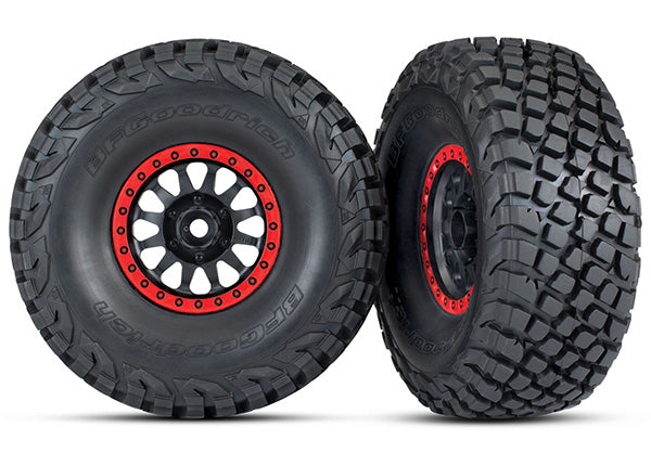 Traxxas Method Black & Red Wheels w/ Bfg Tires (2) TRA8474
