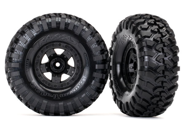 Traxxas 2.2" Black TRX-4 Sport Wheels w/ Canyon Trail Tires (2) TRA8181