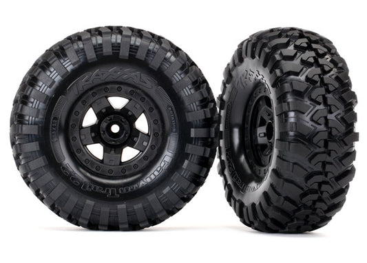 Traxxas 2.2" Black TRX-4 Sport Wheels w/ Canyon Trail Tires (2) TRA8181