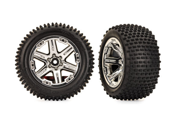 Traxxas Rxt 2.8" Chrome Wheels & Alias Tires (2) TRA3779X