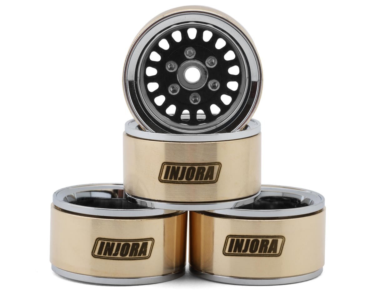 Injora 1.0" Moduwheel Brass & Aluminum Micro Crawler Beadlock Wheels INJYQW-MW1016BK