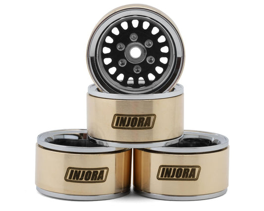 Injora 1.0" Moduwheel Brass & Aluminum Micro Crawler Beadlock Wheels INJYQW-MW1016BK