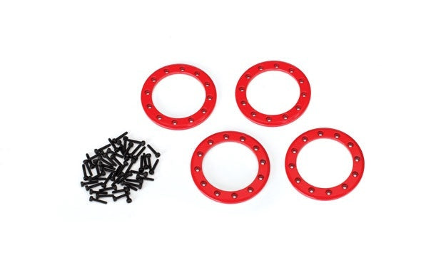 Traxxas 1.9" Red Aluminum Beadlock Rings w/ Screws (4) TRA8169R