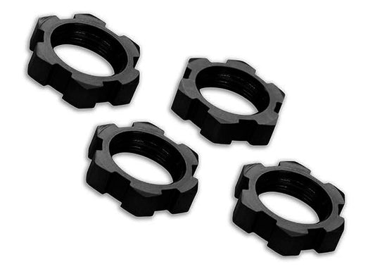 Traxxas Serrated 17mm Black Aluminum Splined Wheel Nuts (4) TRA7758A