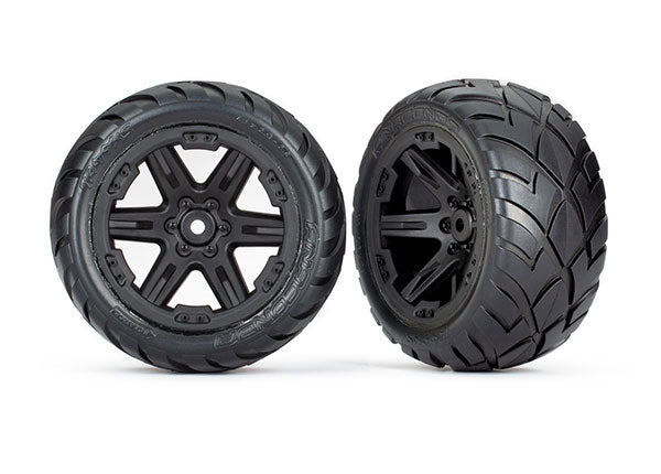 Traxxas Rxt 2.8" Black Wheels & Anaconda Tires (2) TRA6768