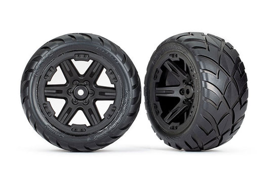 Traxxas Rxt 2.8" Black Wheels & Anaconda Tires (2) TRA6768