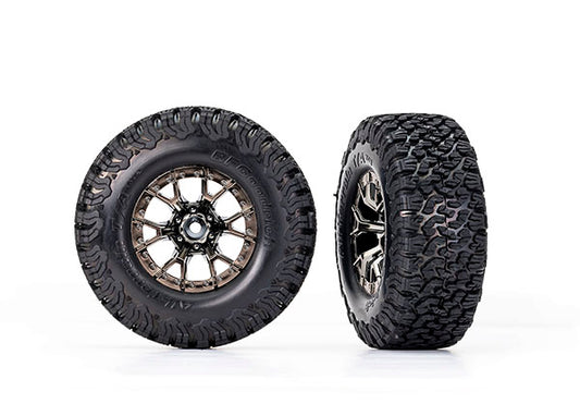 Traxxas Ford Raptor R Black Front Wheels w/ Bfg Tires (2) TRA10186-BLKCR