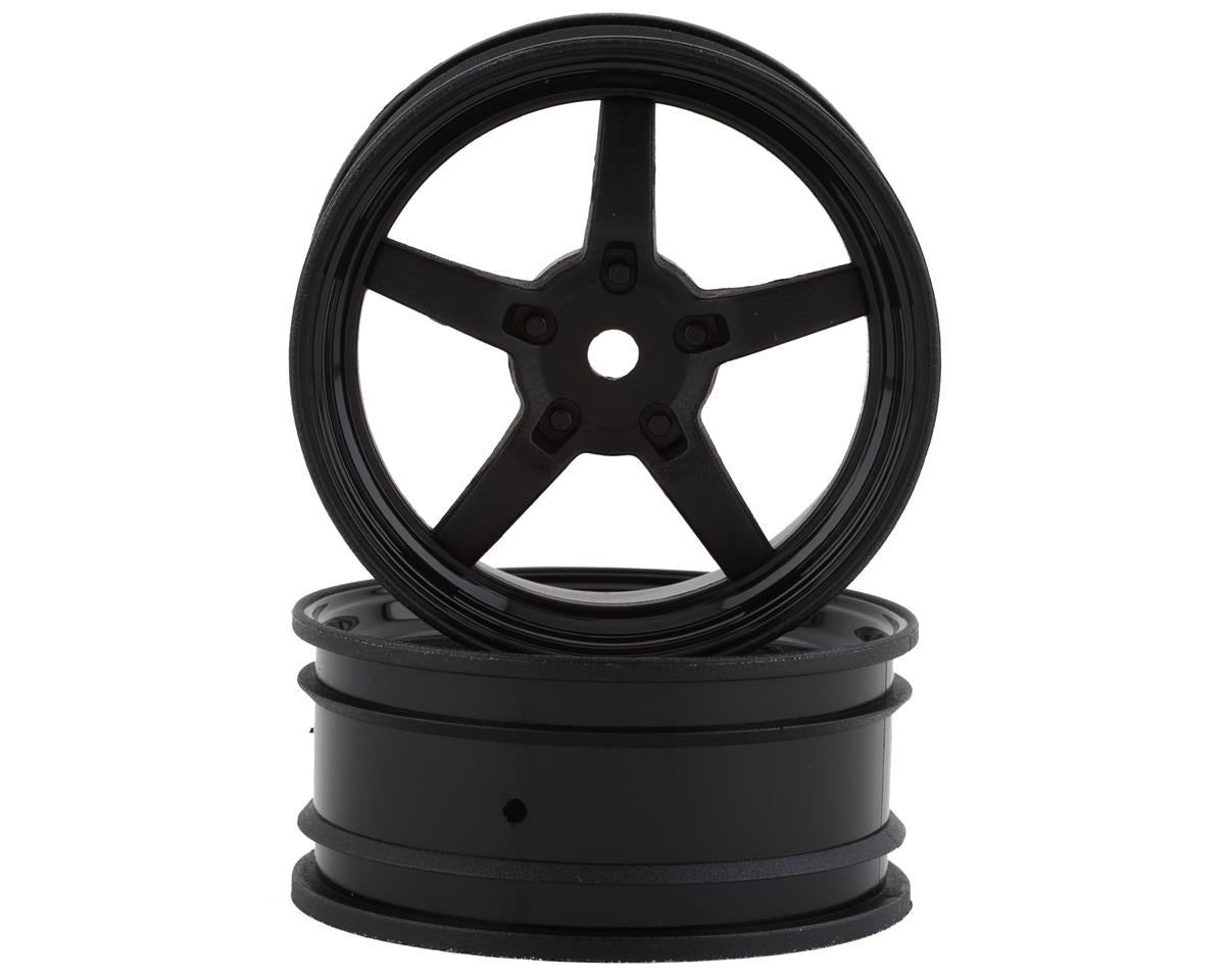 Kyosho 5-spoke Racing Wheel, Black, 2pcs KYOFAH705BK