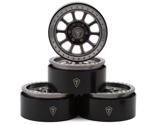 Treal Hobby Type V2 1.9" 10-spoke Beadlock Wheels (Titanium/silver) (4) TLHTWHEELS-07
