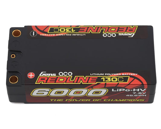 Gens Ace Redline 2S 130C Lihv Battery Pack W/5mm Bullets (7.6v/6000mah) GEA60002S13D5