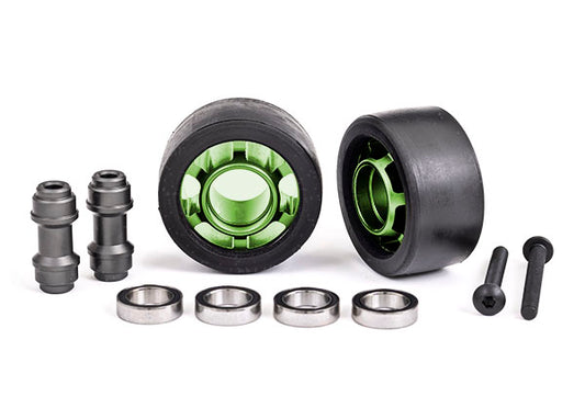 Traxxas Green Aluminum Wheelie Bar Wheels w/ Hardware (2) TRA7775G
