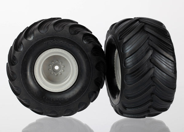 Traxxas Deep Dish 2.2" Gray Wheels & Terra Groove Tires (2) TRA7265