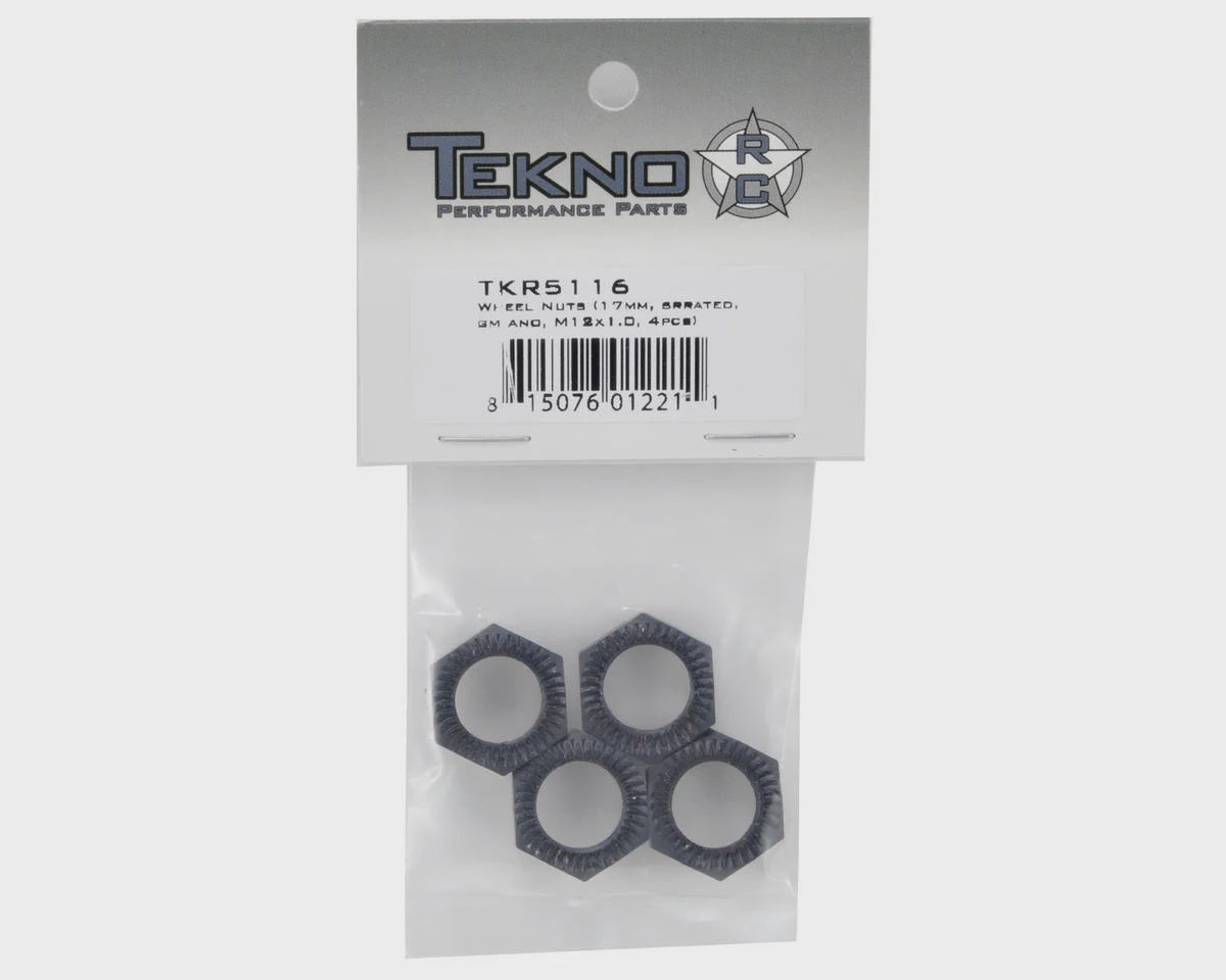 Tekno Serrated Wheel Nut Set (Gun Metal) (4) TKR5116